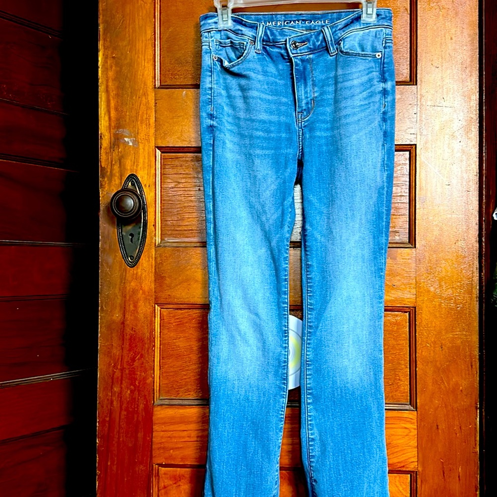 American Eagle Outfitters Women’s Next Level High Waisted Skinny Kick Blue Jean